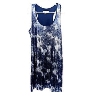 Boston Proper Andrea Behar Mini Dress Black Grey all over Sequins NYE sz M